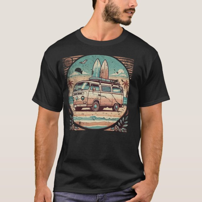 Camiseta Vintage Camper Van Beach (Frente)
