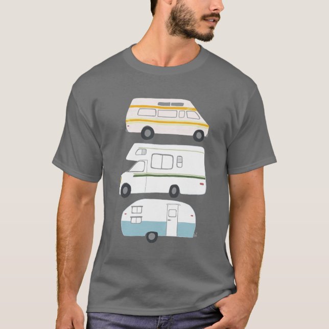 Camiseta Vintage campervan trailer vanlife RV (Frente)