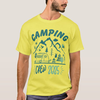Camiseta Vintage Camping Crew 2025 amante acampando fofo