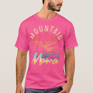 Camiseta Vintage Camping Hiking Mountain Mama Retro Adventu