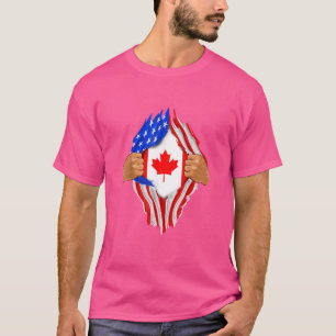 Camiseta Vintage Canada Flag Canadian Blood Dentro Me