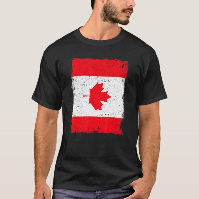 Camiseta Vintage Canada Flag Heritage Canadian Roots (Frente)