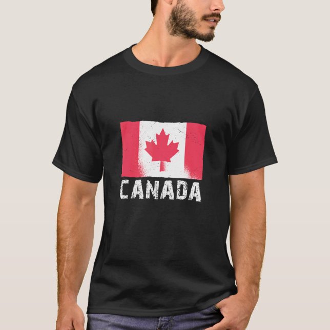 Camiseta Vintage Canada Flag Map Canada Flag (Frente)