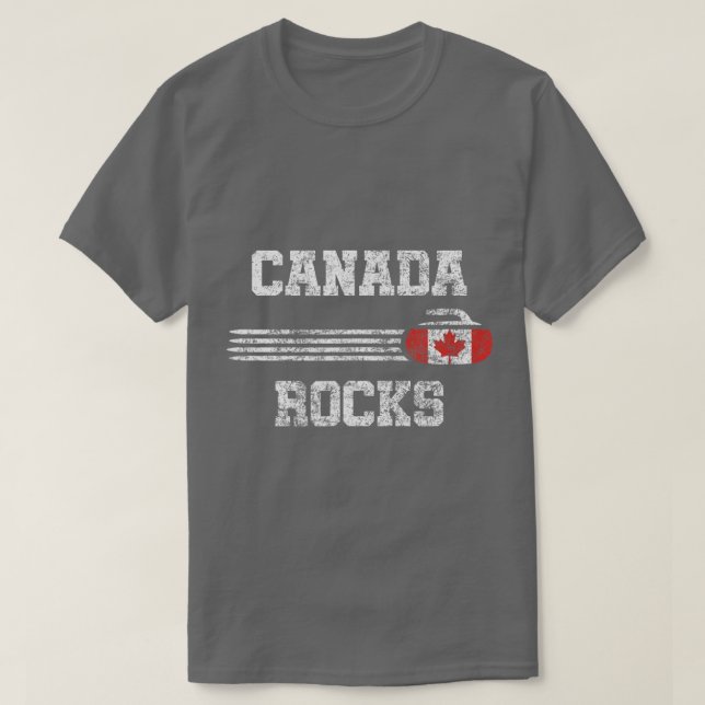 Camiseta Vintage Canada Rocks Curling Gift (Frente do Design)