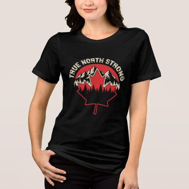 Camiseta Vintage Canadá True North Strong (Frente)
