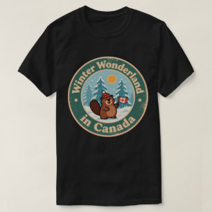 Camiseta Vintage canadense Winter Scense