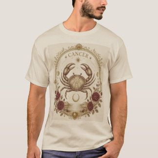 Camiseta Vintage Cancer Zodiac Crab Art