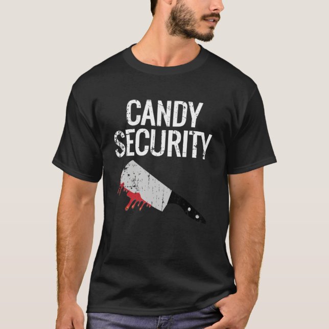 Camiseta Vintage Candy Security Halloween Knife (Frente)