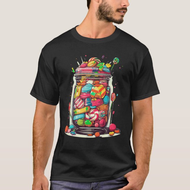 Camiseta Vintage Candy Swetionery Confection Gummy Chocolat (Frente)