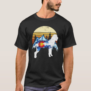 Camiseta Vintage Cane Corso Dog Colorado Flag Sunset Retro