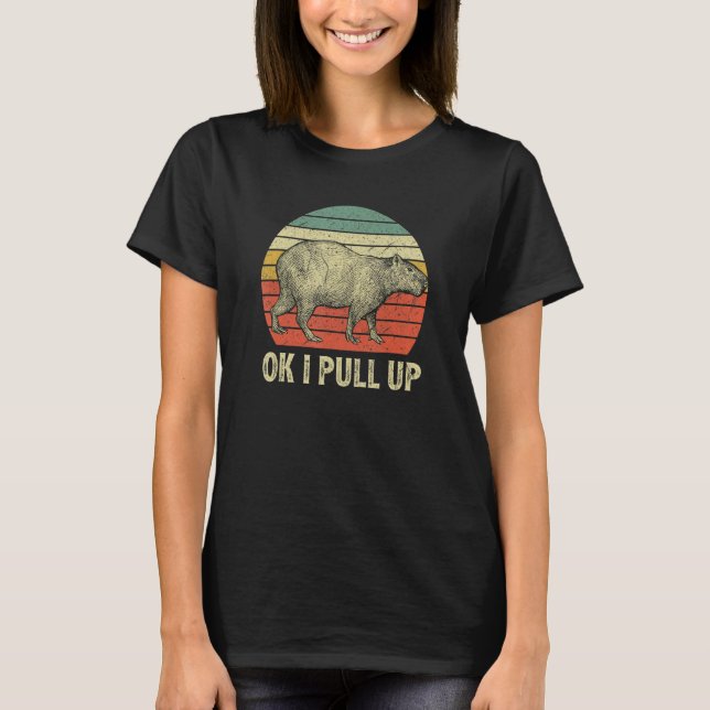 Camiseta Vintage Capybara Ok Eu Puxo (Frente)