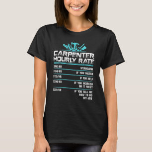 Camiseta Vintage Carpenter Roupa Woodworking Taxa Horária