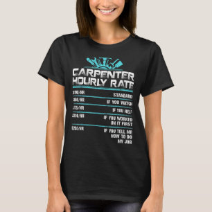 Camiseta Vintage Carpenter Roupa Woodworking Taxa Horária