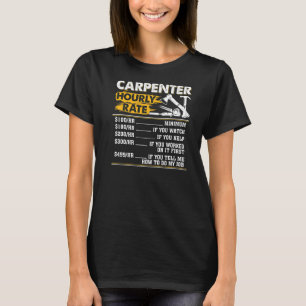 Camiseta Vintage Carpenter Roupa Woodworking Taxa Horária