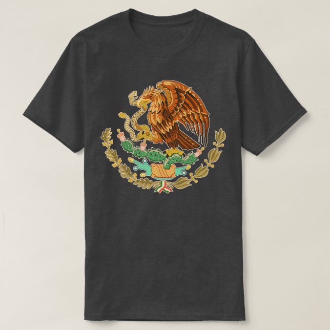 Camiseta Vintage - Casaco de Armas Vestidas do México (Frente do Design)