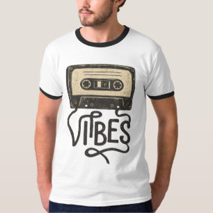 Camiseta Vintage cassete com arte tipográfica