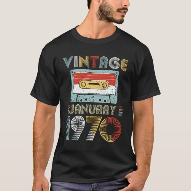Camiseta Vintage cassete de banda magnética do aniversário (Frente)