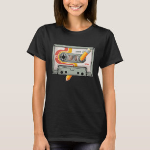 Camiseta Vintage Cassette Tape Pencil 70's Música do anos 8