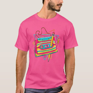 Camiseta Vintage Cassette Tape Pencil 70's Música do anos 8