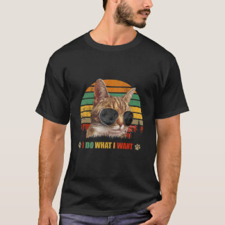 Camiseta Vintage Cat I Do What I Want Cat Cat