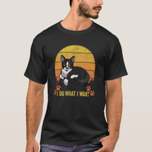 Camiseta Vintage Cat I Faz O Que Eu Quero Gato Felino Humor