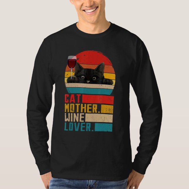 Camiseta Vintage Cat Mãe Wine (Frente)