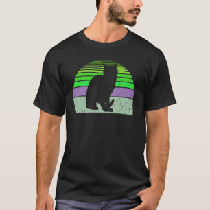 Camiseta Vintage Cat Retro Cat Silhouette Kitten Animal 80