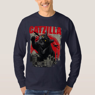 Camiseta Vintage Catzilla Cat Arte Japonesa Dons De Gatos E