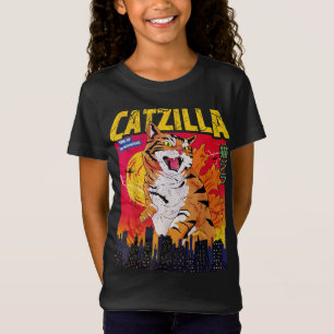 Camiseta Vintage Catzilla Cat Arte Japonesa Dons De Gatos E