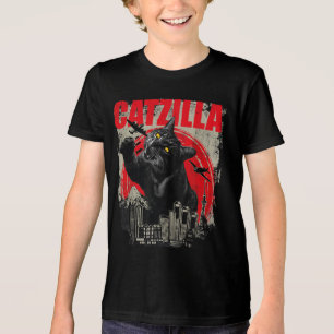 Camiseta Vintage Catzilla Cat Arte Japonesa Dons De Gatos E
