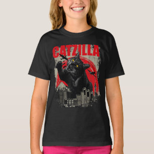 Camiseta Vintage Catzilla Cat Arte Japonesa Dons De Gatos E