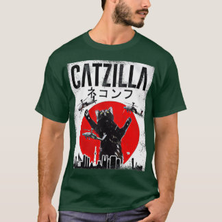Camiseta Vintage Catzilla Japonês Sunset Style Kitt