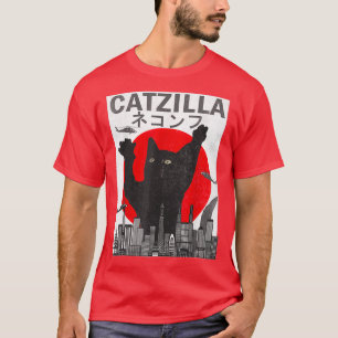 Camiseta Vintage Catzilla Japonês Sunset Style Kitt