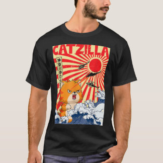 Camiseta Vintage Catzilla Japonês Sunset Style Kitt