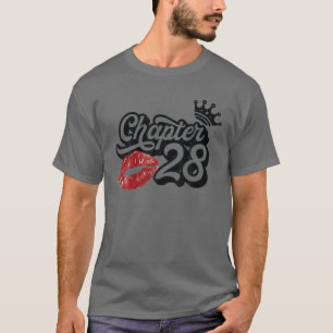 Camiseta Vintage Chapter 28 Classy Lábios Happy Birthday 28