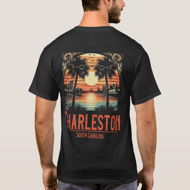 Camiseta Vintage Charleston South Carolina Sunset (Verso)