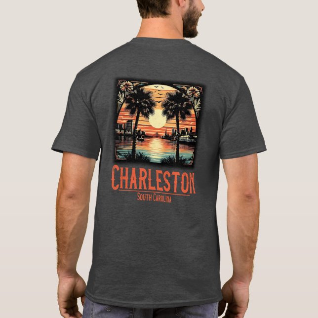 Camiseta Vintage Charleston South Carolina Sunset (Verso)
