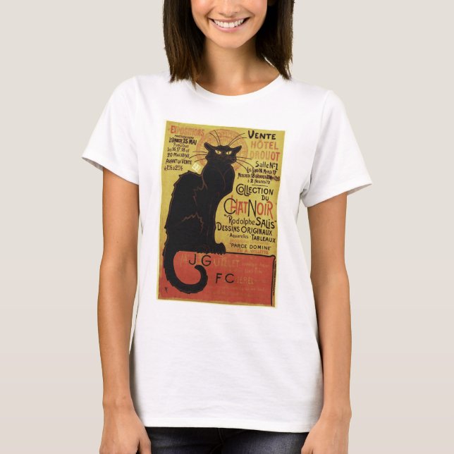 Camiseta Vintage Chat Noir, Vente Hôtel Drouot Steinlen (Frente)
