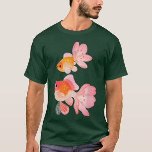 Camiseta Vintage Cherry Blossom Sakura Japonês Goldfish