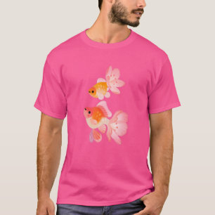 Camiseta Vintage Cherry Blossom Sakura Japonês Goldfish