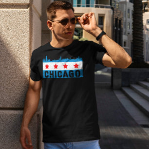 Camiseta Vintage Chicago Flag Skyline