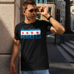 Camiseta Vintage Chicago Flag Skyline