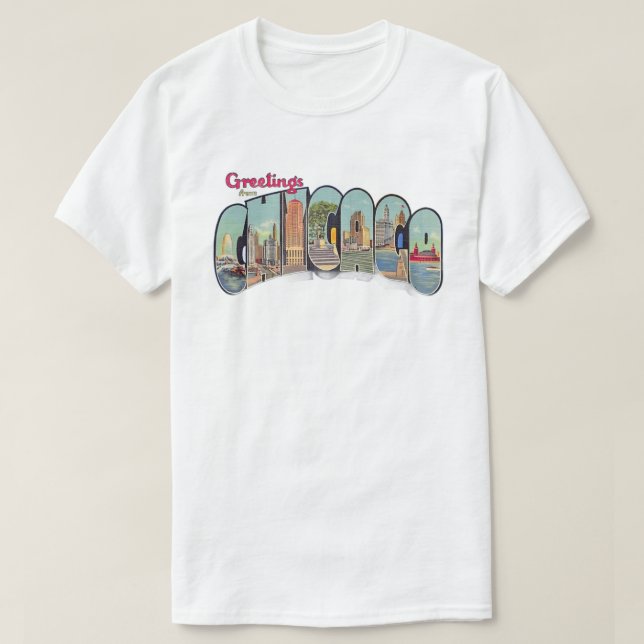 Camiseta Vintage Chicago Greetings T Shirt (Frente do Design)