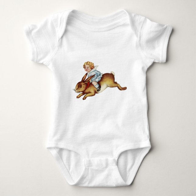 Camiseta Vintage Child Rides Bunny Rabbit (Frente)