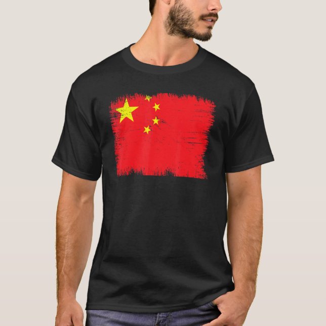 Camiseta Vintage China Flag Chinese Independence Day (Frente)