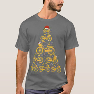 Camiseta Vintage Chopper Bike Árvore de Natal Ciclista Bicy