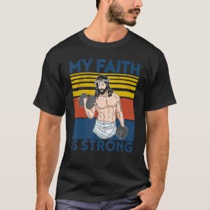 Camiseta Vintage Christian Athlett Workout Gym Faith Is Str