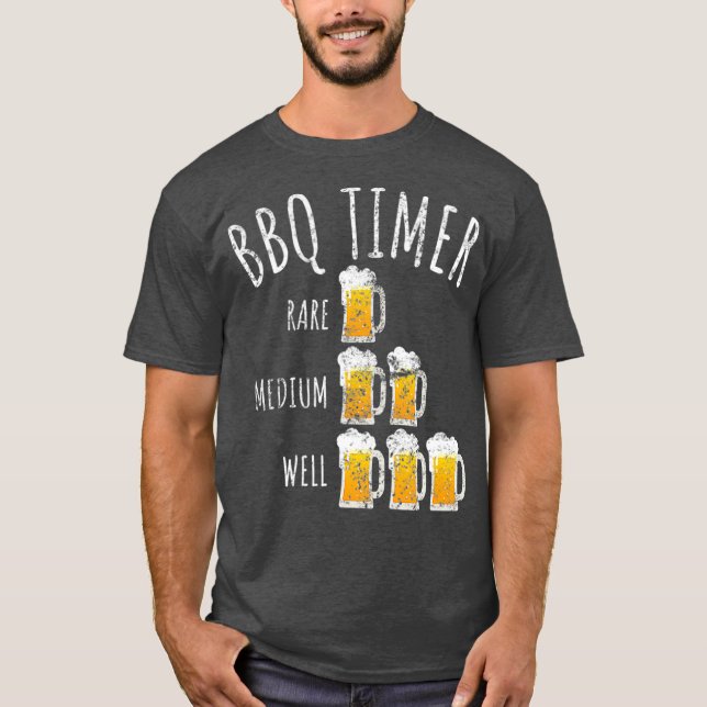Camiseta Vintage CHURRASCO Timer Beer Bebendo Funny Grielin (Frente)