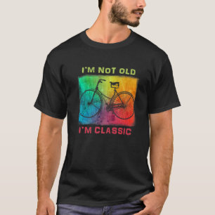 Camiseta Vintage ciclando bicicleta Retro Não sou velho Sou