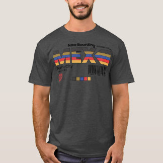 Camiseta Vintage Cidade do México Etiqueta do Aeroporto MEX